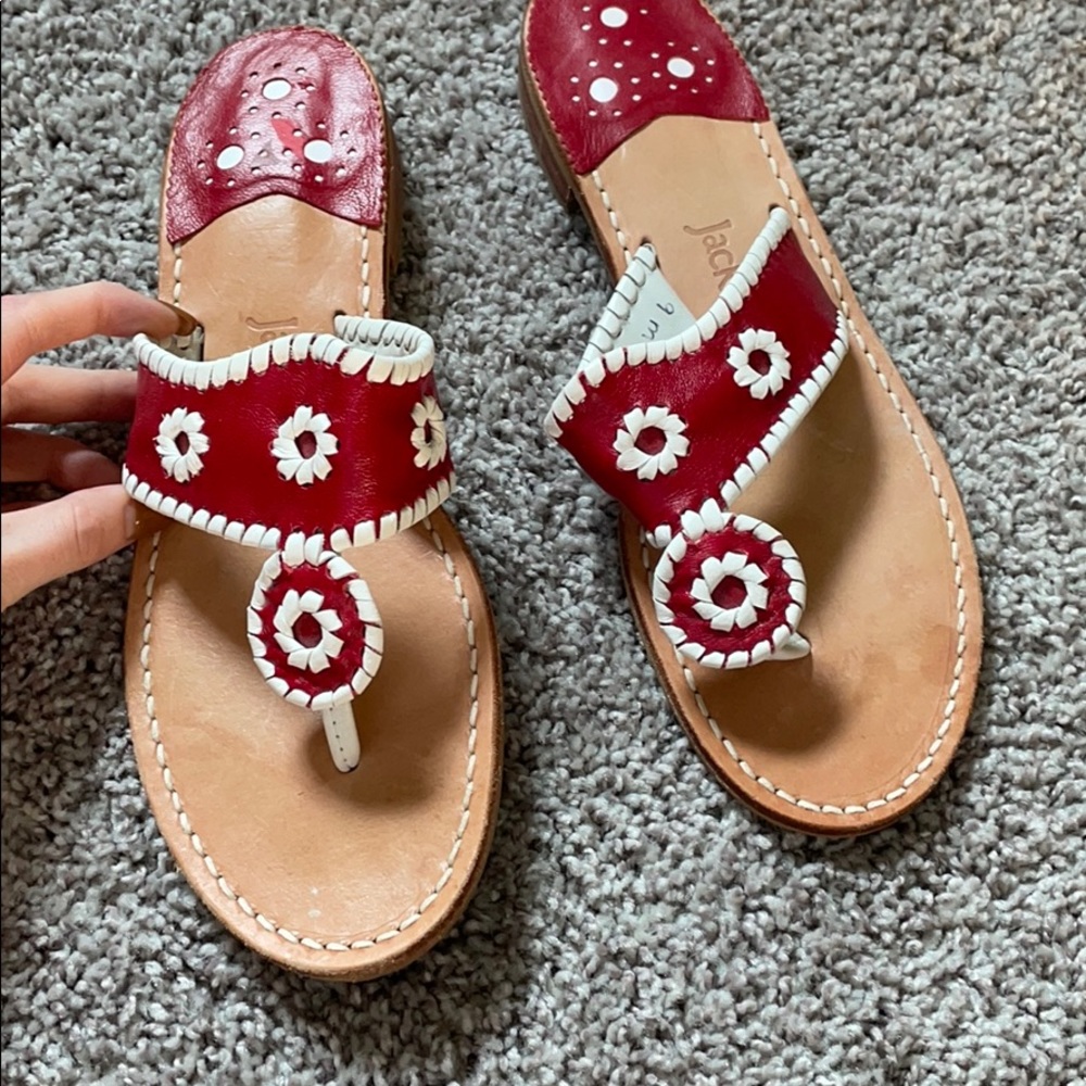 Red jack rogers sandal
